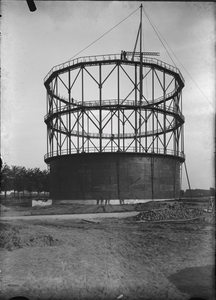 719 Gasfabriek. Bouw grote gashouder., 1909-09-10