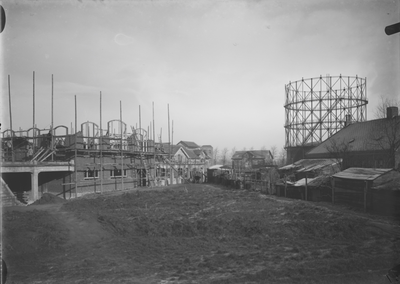 754 Gasfabriek in aanbouw. Algemeen overzicht., 1909-10-01