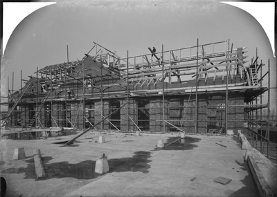 758 Gasfabriek in aanbouw., 1909-10-01