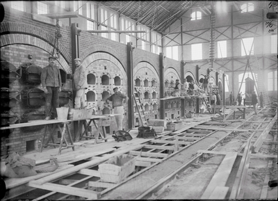793 Gasfabriek in aanbouw., 1909-01-01