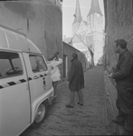 1770 Filmopnames voor de Gemeente Deventer van de Bergkerk in de Kerksteeg., 1960-01-01