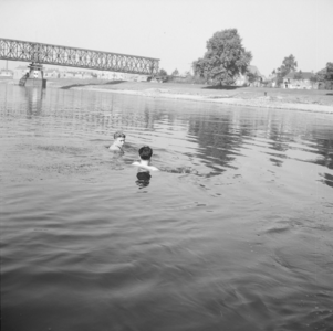 3835 Kapjeswelle. Zwemmers in de IJssel., 1960-01-01