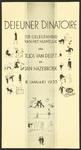 107 Dejeuner Dinatoire ter gelegenheid van het huwelijk van Toos van Delft en Jan Hazebroek 8 januari 1935Gedrukt menu 1935