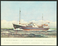 19 E. Wagenborgs Scheepvaart- en Expeditiebedrijf DelfzijlVloeiblad ongebruikt, met op de voorzijde een afbeelding van ...