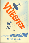 321 Affiche voor een vliegfeest op vliegveld Hilversum, aanvang 3 uur, 1951-01-01