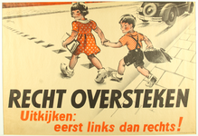 325 Affiche van overstekende kinderen, opdrachtgever onbekend, wellicht ANWB, 1946-01-01