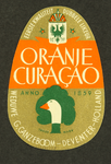 44 Eerste kwaliteit dubbele likeur Oranje CuracaoEtiket voor fles drank van distilleerderij Wed. G. Ganzeboom, Deventer ...