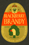 51 Eerste kwaliteit dubbele likeur Blackberry BrandyEtiket voor fles drank van distilleerderij Wed. G. Ganzeboom, ...