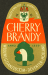 60 Eerste kwaliteit dubbele likeur Cherry BrandyEtiket (groot) voor fles drank van distilleerderij Wed. G. Ganzeboom, ...