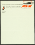 70 N.V. Twentsche Handels-Onderneming Gietart Hengelo (O) Hollandbriefpapier onbeschreven, ontworpen door Piet Smeele