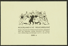 94 Nederlandsche Volksvreugde Mapje, inhoudende 6 folkloristische kaarten, geteekend door den bekenden schilder ...