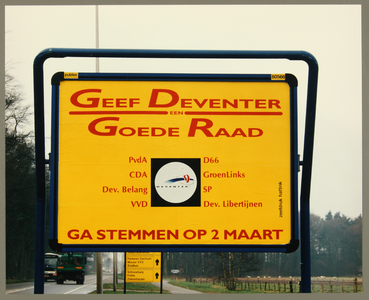 4221 Billboard Geef Deventer een Goede Raad, Ga stemmen op 2 maart ., 1994-01-01