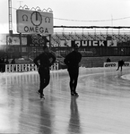 958 Deventer Kunstijsbaan. Op 22 en 23 januari 1966 werden hier de Europese schaatskampioenschappen Allround gehouden. ...