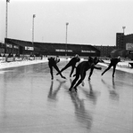 961 Deventer Kunstijsbaan. Op 22 en 23 januari 1966 werden hier de Europese schaatskampioenschappen Allround gehouden. ...