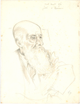 CMO10206-006 Portrettekening van oude kale man met baard, volgens aantekening Joh. van Rossum
