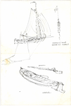 CMO11502-003 Twee schetsen van schepen waaronder een Volendammer kwak