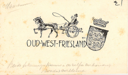 CMO11801-009 Boerensjees en wapen en het opschrift Oud-west Friesland 