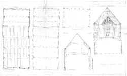 CKB-775-Edam-Achterhaven-105 Het oudste houten huis in Edam. Opmeting, plattegronden, doorsneden