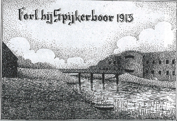 AdV_12-35-04 Tekst AdV:“Pentekening van het Fort bij Spijkerboor in 1913. De tekening, naar een afdruk uit Binnendijks ...