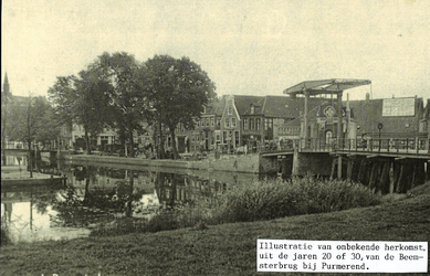 AdV_17-14-02 Tekst AdV: “Illustratie van onbekende herkomst uit de jaren 20 of dertig, van de Beemsterbrug bij Purmerend.