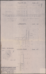 TT3_00020 Palenplan en doorsneden van het landhoofd en de vleugelmuur van de Constabelbrug te Edam, met situatieschets
