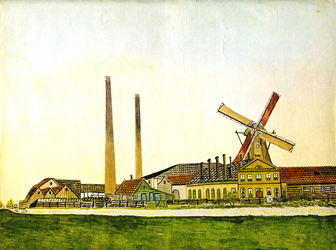 UPL000000005 Papiermolen ‘de Eendracht’ te Wormer in 1888Aanvankelijk oliemolen. In 1727 omgebouwd tot papiermolen. Na ...