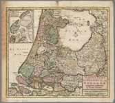 WAT001019856 Overzichtskaart van Holland met Utrecht en een gedeelte van Zeeland, de Zuiderzee, Gelderland en ...