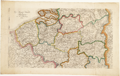 WAT001019823 Overzichtskaart van het zuidelijke gedeelte van de Nederlanden met de provincies die in opstand kwamen in 1830.