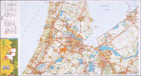WAT001019905 Topografische kaart van Noord-Holland met fietspaden en ANWB gegevens.