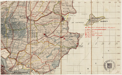 WAT001020086 Topografische kaart van Waterland met aangegeven het Raadhuis van Broek in Waterland als Rode Kruispost en ...