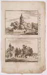 WAT001020841 De Nieuwe of Broekerpoort en gezicht op de toren van de Grote kerk en het zuidwestelijk bastion van de ...