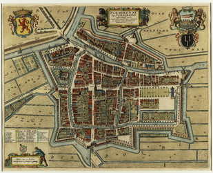 WAT001020305 Plattegrond van de stad Purmerend met bebouwing in 1650