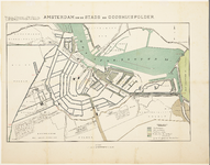 WAT001020267 kaart van de gemeente Amsterdam met situatie van de verschillende waterwegen en afwatering.