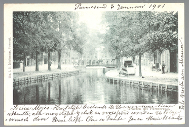 WAT001013005 Het water van de Singelgracht stroomde uit in de Where. Het stroomde onder de Kleine Beemsterbrug door die ...