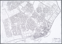 WAT001020437 Plattegrond van Volendam met huizen en gebouwen en huisnummers