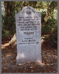 WAT001000901 Joodse begraafplaats.Grafsteen van Levie Muller, geboren op 02-02-1802 te Edam, overleden op 30-04-1875 te ...