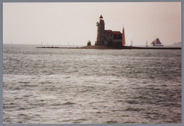 WAT001001930 Foto: vuurtoren van Marken.Het Paard van Marken is de vuurtoren van Marken. De huidige vuurtoren is ...