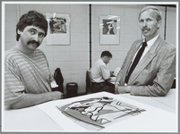 WAT001015834 In het ABN gebouw was een expositie zeefdrukken van Frank Roosen.Van april 1989 tot en met 16 juni 1989.