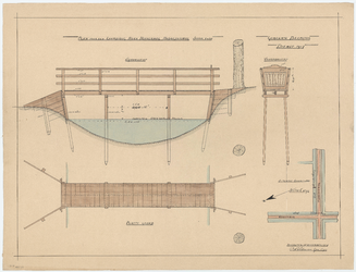 WAT054000013 Profielen, plattegrond en situatieschets van een brug