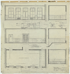 WAT054000100 Doorsneden en plattegrond van de raadszaal