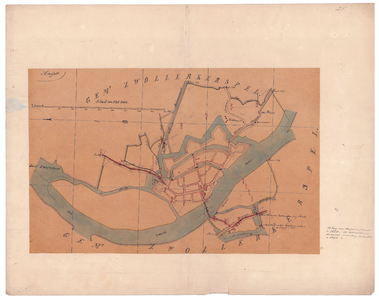 19224-25 Hasselt Kaart van de gemeente Hasselt met rondom de gemeenten Zwollerkerspel, Zwolle. Op de kaart worden ...