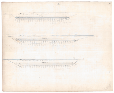 19224-B11.25 [Geen titel] Dwarsdoorsneden van de Vecht tussen Junne en Beerze., 1847