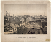 13 -9 Afbeelding van de puinhopen van Enschede, genomen vanaf de Gronausche straat, naar een foto van C.E. Westenborg. ...