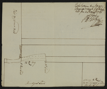 12441-KD000250 Op achterzijde (dorsaal); Caarte figuratijf van een Hoekje Gront te Wythem aan Grootveld ...