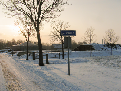 4148 DBUITERWIJK-001544 Winter en Sneeuw in Zwolle - Aa-landen-dijklanden-Urksteeggeregeld zijn er herten te zien, 2013-01-22