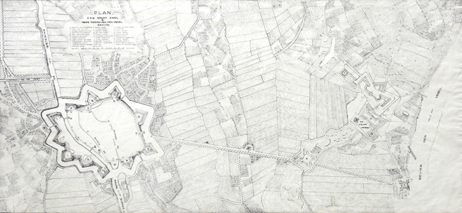 1071-KD000393 Plan der stadt Swoll & nieuwe werken aen den IJssel renvoy Vestingwerken tussen Zwolle en de IJssel. ...