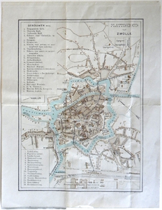 1451-KD001094 Plattegrond van Zwolle Plattegrond van de binnenstad van Zwolle, Diezerpoort, Kamperpoort en Assendorp. ...