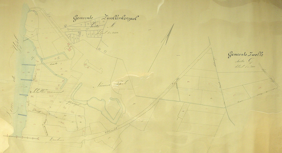1694-KD001175 Gemeente Zwollerkerspel Sectie M, Gemeente Zwolle Sectie G Kadasterkaart van Zwolle rond het Engelse Werk ...