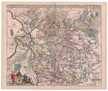 2163 Transisalania provincia vulgo Over-yssel | auctore N. ten Have | Emendata A.F. de Wit Kaart ingekleurd van ...