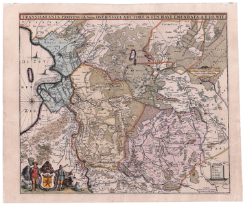 2164 Transisalania provincia vulgo Over-yssel | auctore N. ten Have | Emendata A.F. de Wit Kaart ingekleurd van ...